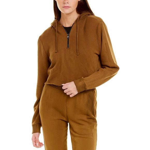 Cotton Citizen Tops Cotton Citizen Womens Brooklyn Crop Zip Hoodie